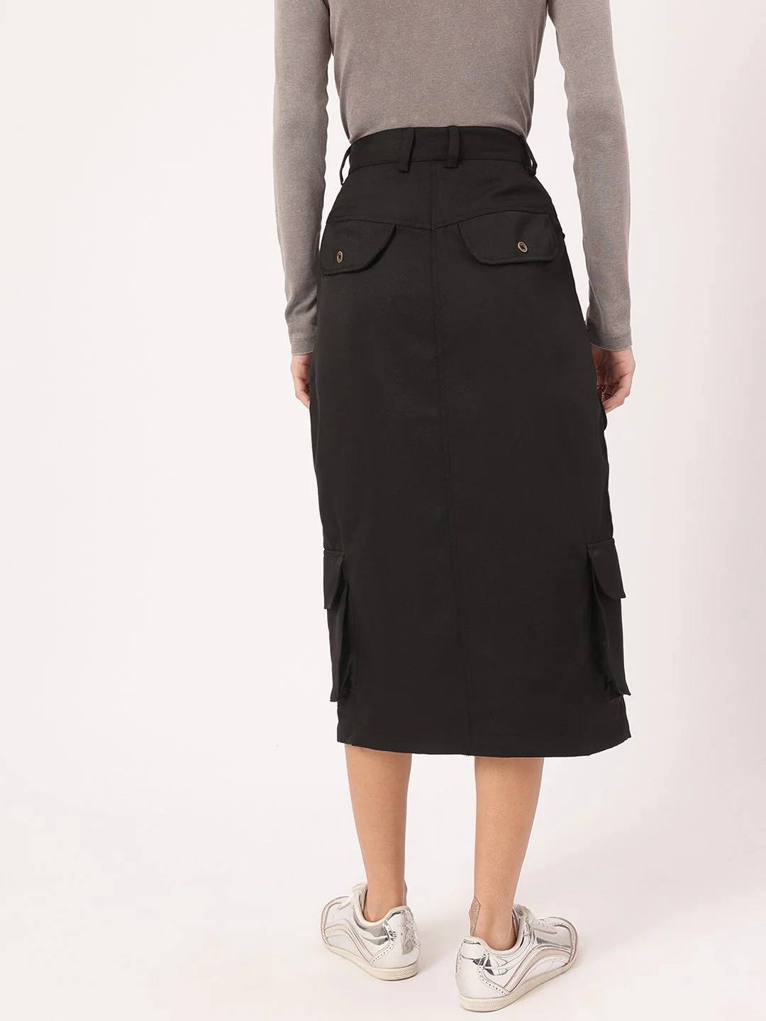 DressBerry Grunge Utility Straight Cargo Midi Skirt - Image 5