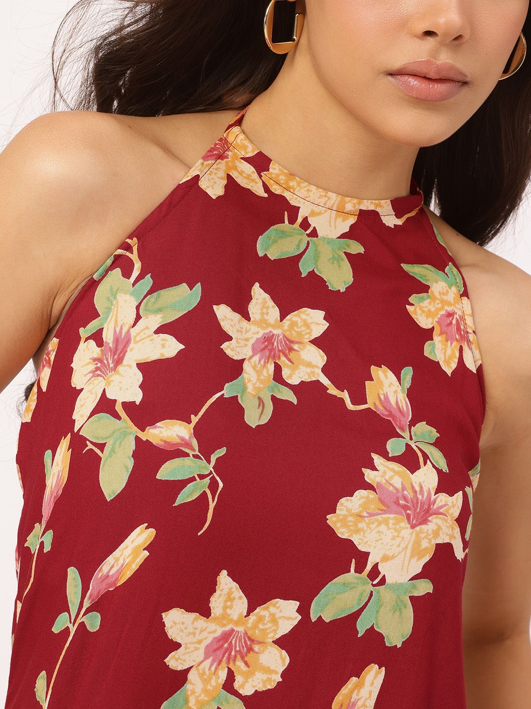 DressBerry Halter Haul Floral Haven Cotton Cambric Dress - Image 3