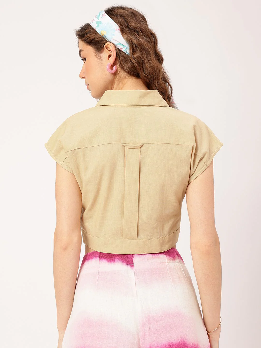 DressBerry Humor Hour Buttoned Up Babe Crop Top - Image 4