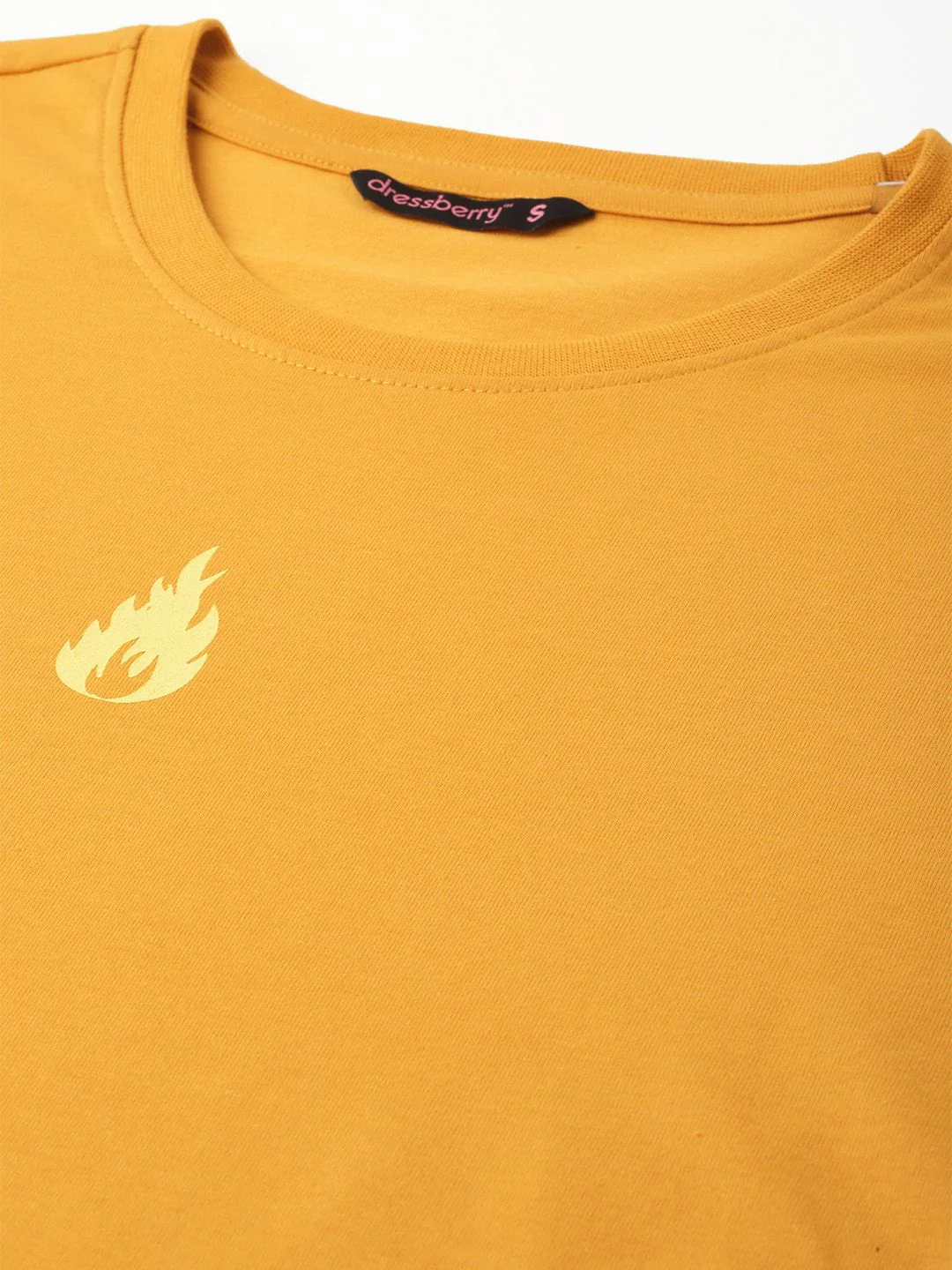 DressBerry Illuminating Yellow Drop-Shoulder Crop T-shirt - Image 5