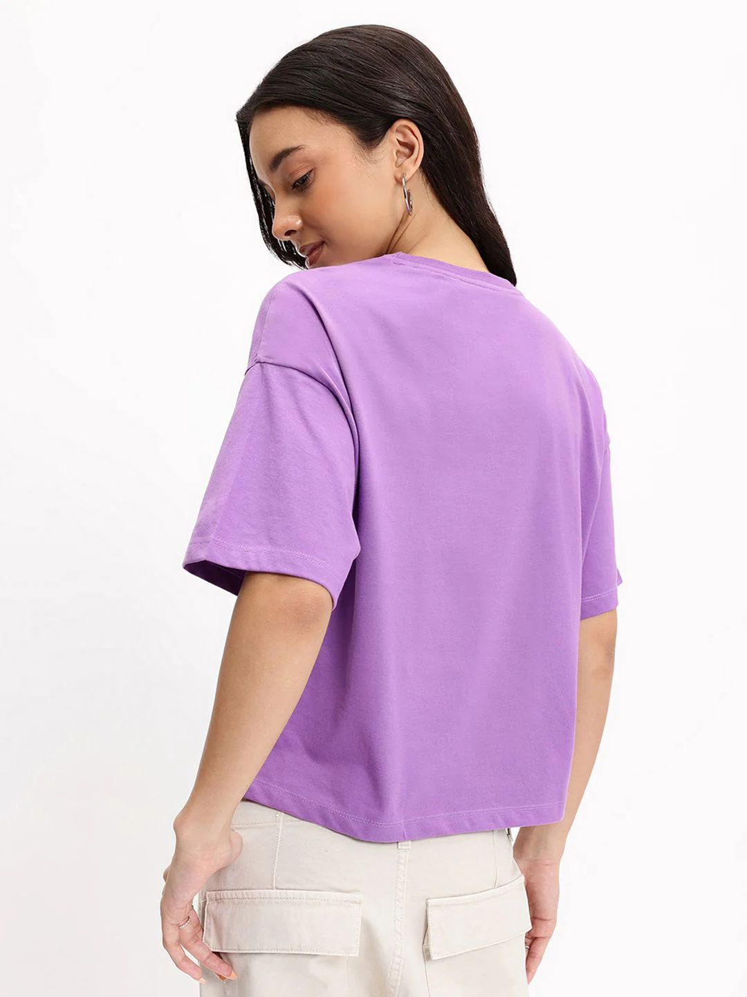 DressBerry Lavender Haze Flower Fantasy Crop T-shirt - Image 5
