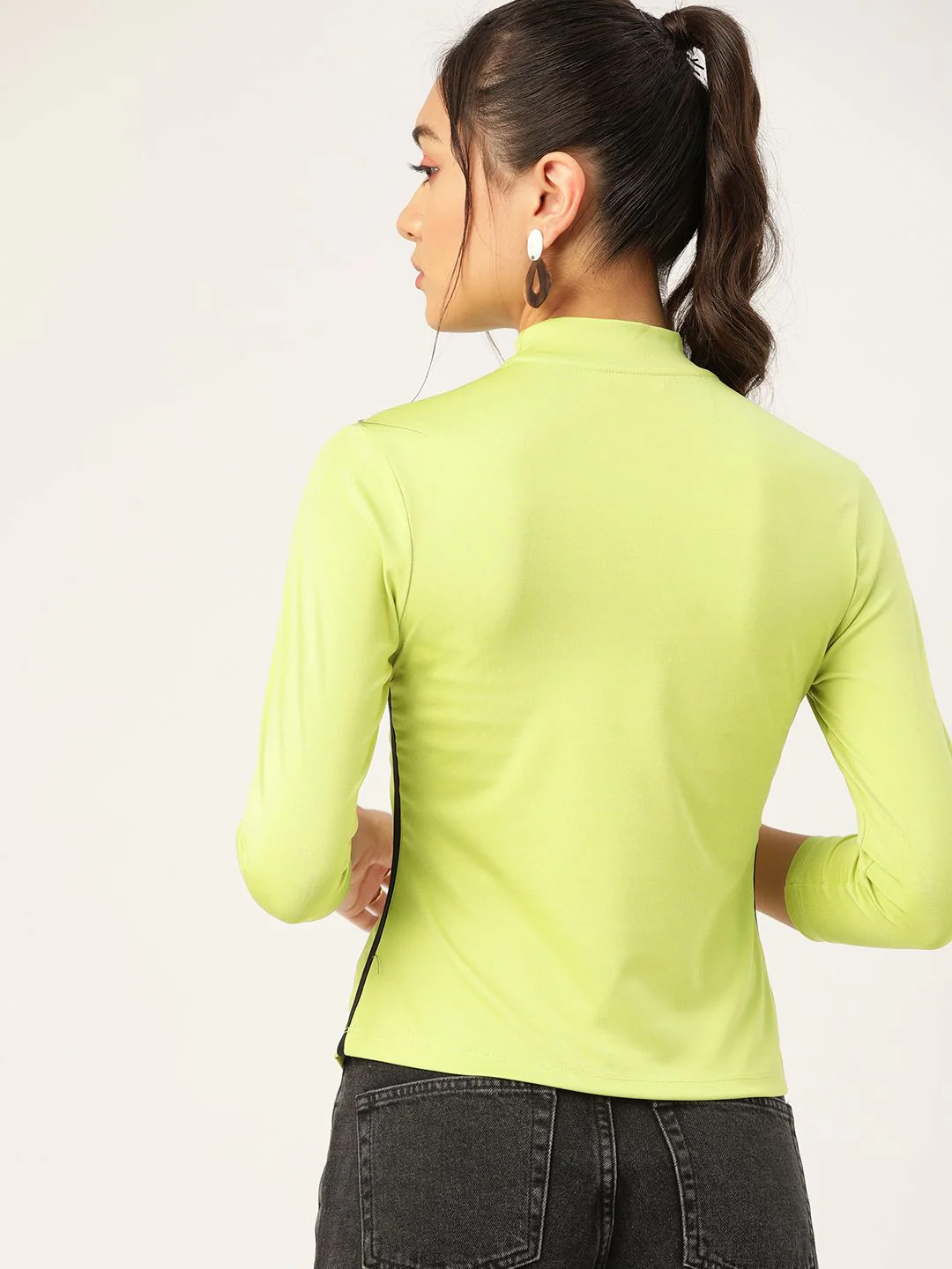 DressBerry Lime Green Fitted Top - Image 4