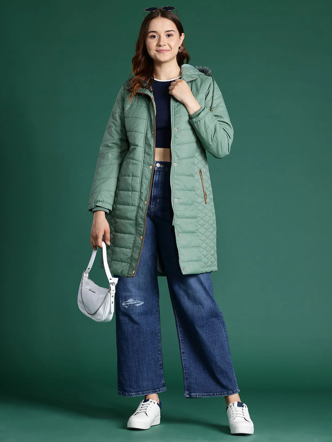 DressBerry Longline Hooded Quilted Parka Jacket - Image 4