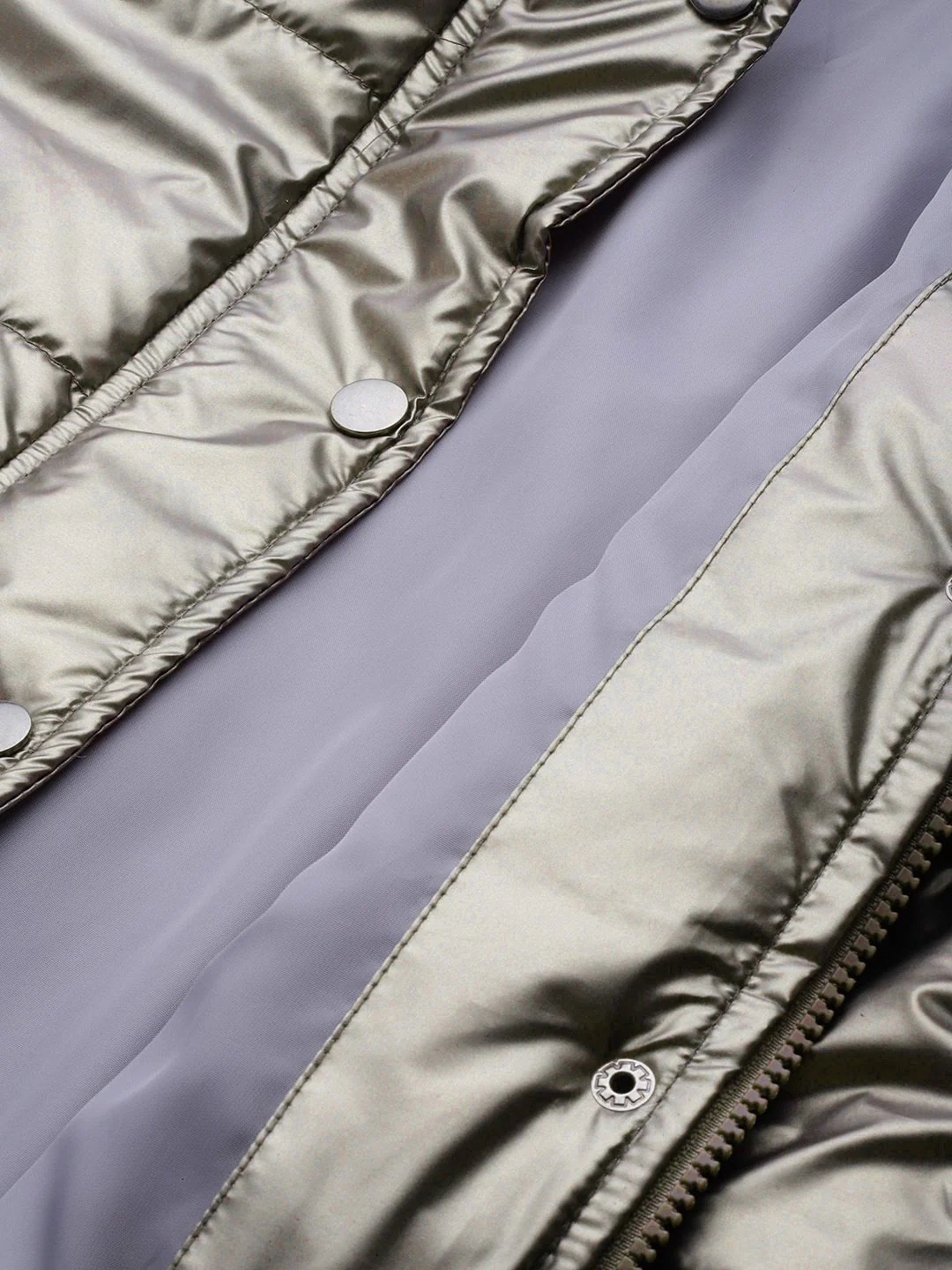 DressBerry Mock Collar Puffer Jacket with Faux Fur Detail - Image 7