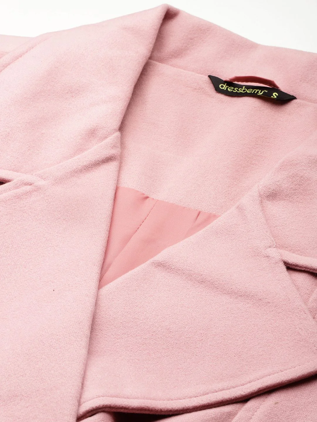 DressBerry Notched Lapel Collar Longline Overcoat - Image 2
