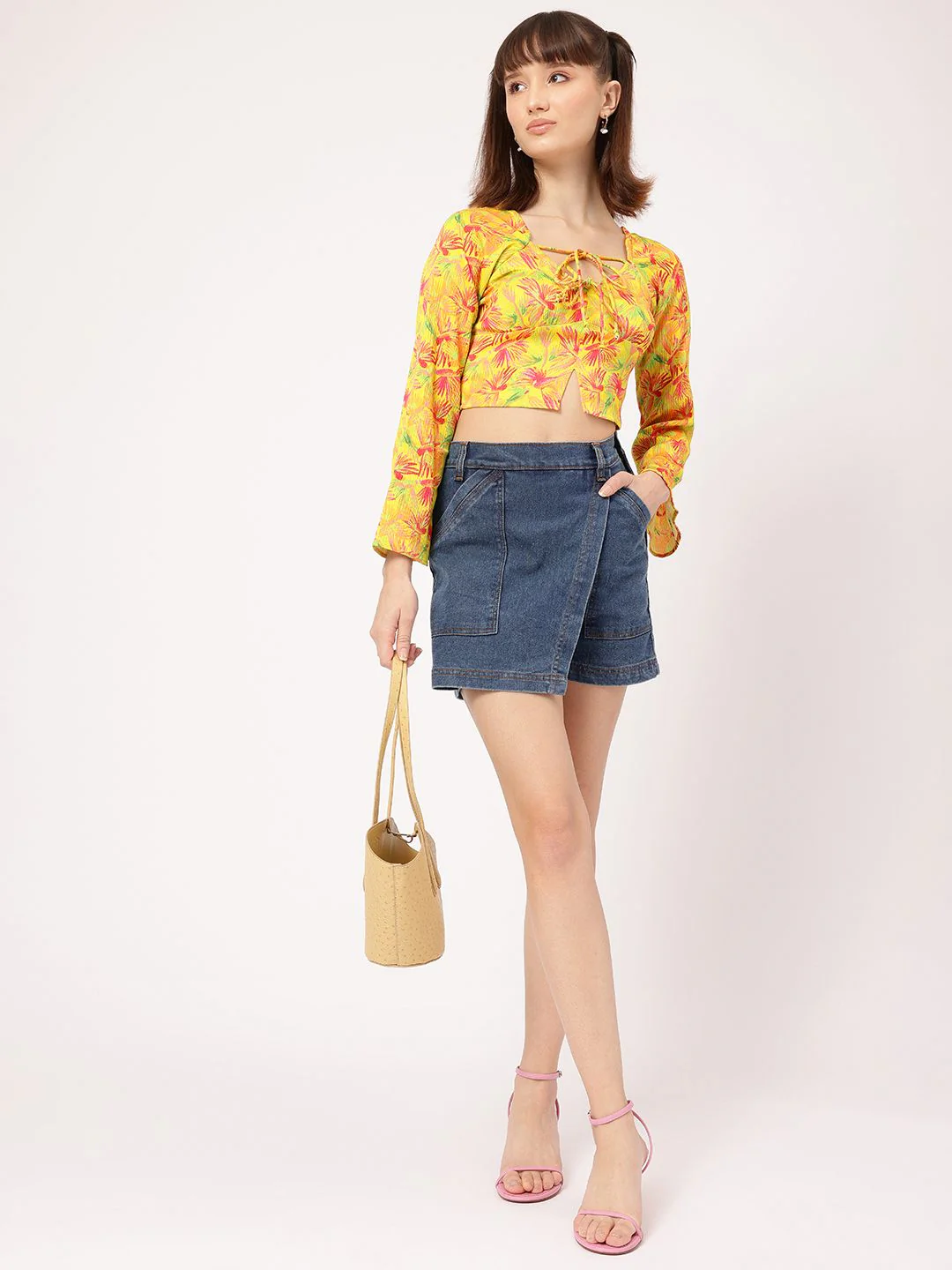 DressBerry Petal Prowess Floral Print Tie-Ups Top with Slit - Image 6