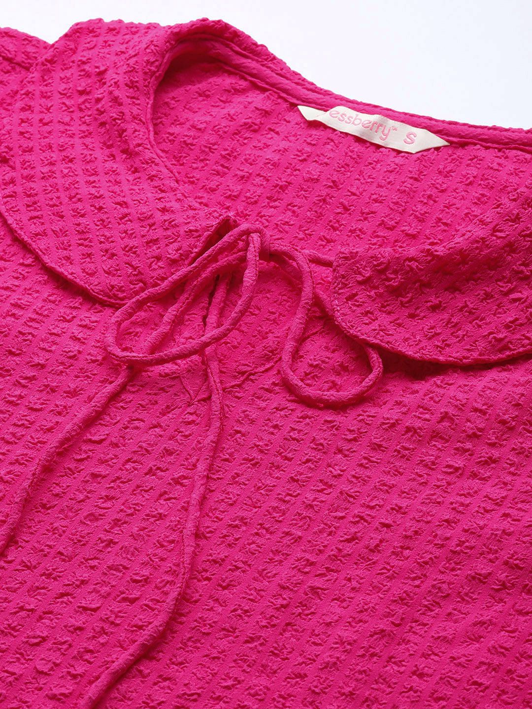 DressBerry Peter Pan Collar Seersucker Top - Image 2