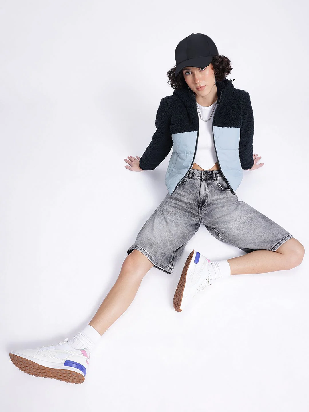 DressBerry Playful Padded Sherpa Colourblocked Jacket - Image 7