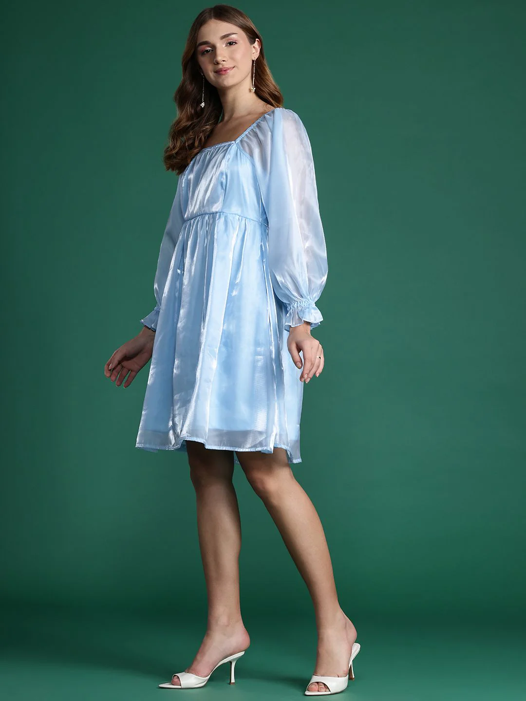DressBerry Puff Sleeve A-Line Dress - Image 3