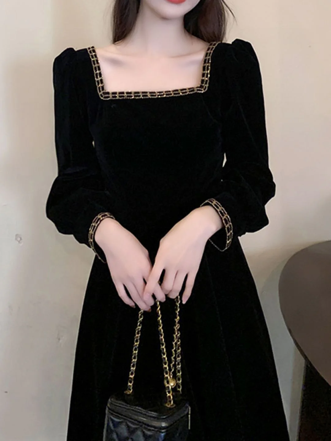 DressBerry Puff Sleeve Fit & Flare Dress