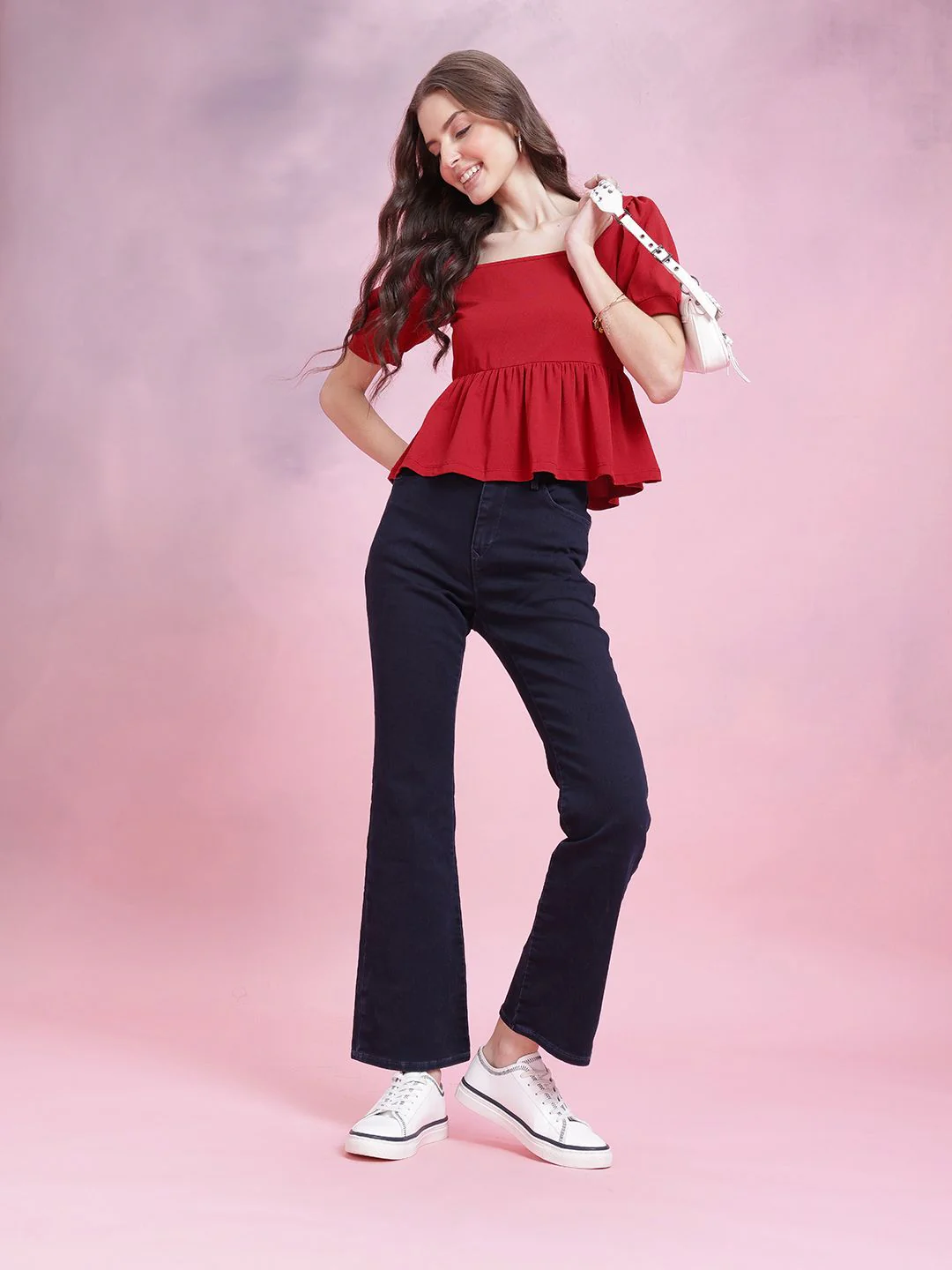 DressBerry Puff Sleeve Peplum Top - Image 6