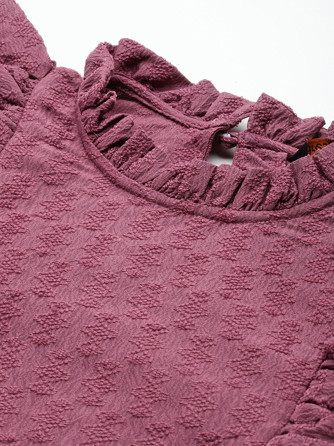 DressBerry Puff Sleeves Ruffled Blouson Top - Image 2