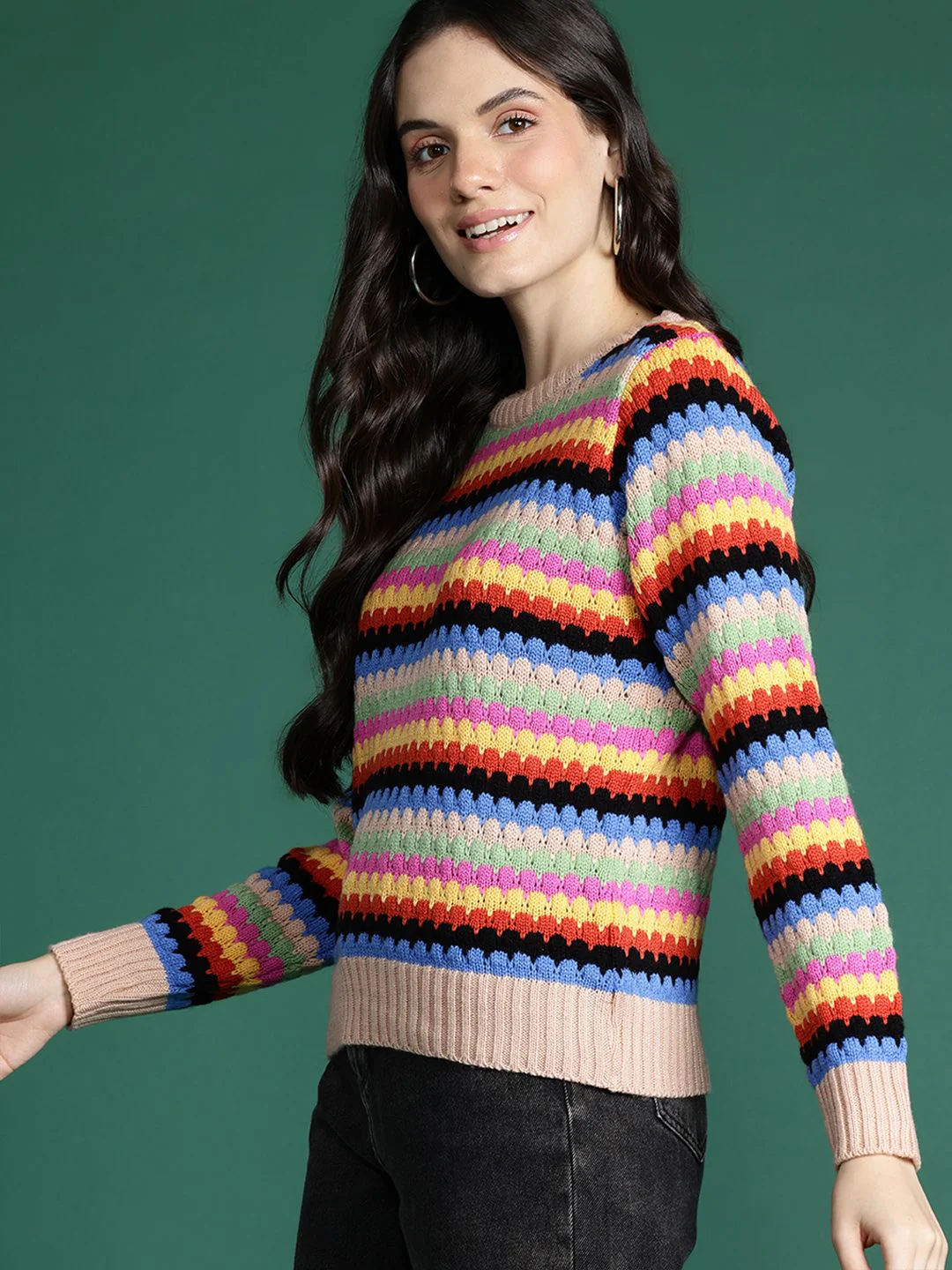 DressBerry Pure Acrylic Self-Design Pullover - Image 3