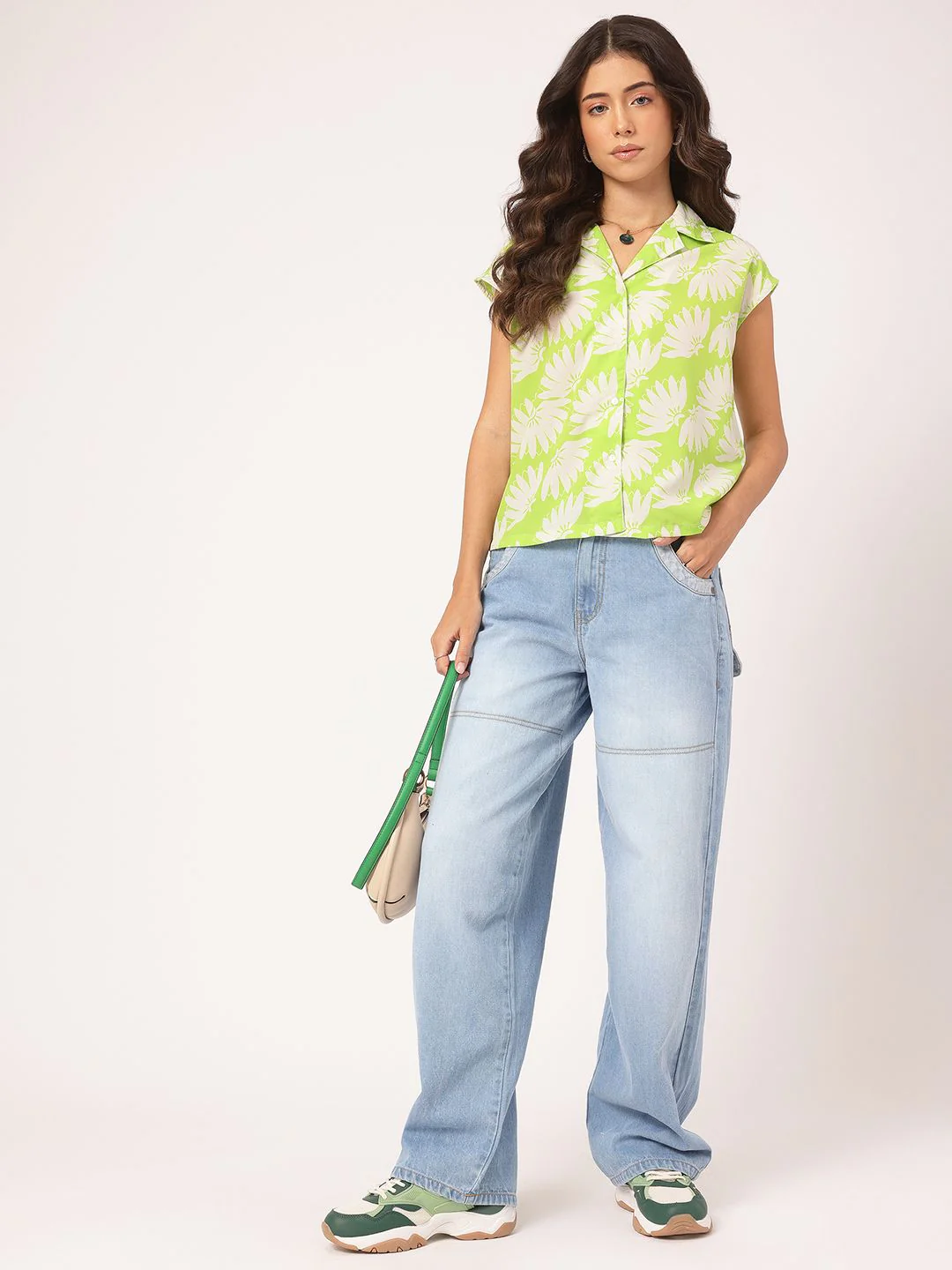 DressBerry Retro Blooms Floral Print Cuban Collar Shirt - Image 6