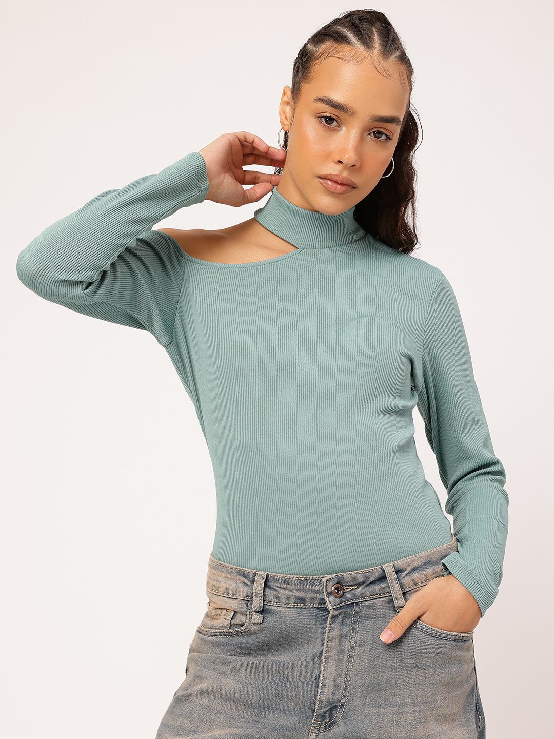 DressBerry Ribbed Rebel Cut Out Ribbed Top - Image 2