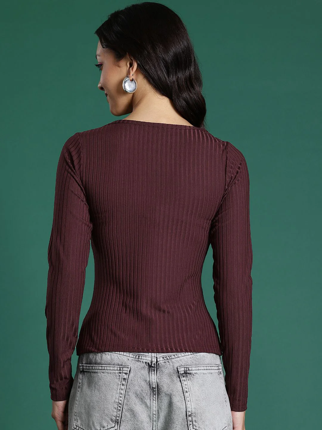 DressBerry Ribbed Scoop Neck Top - Image 5