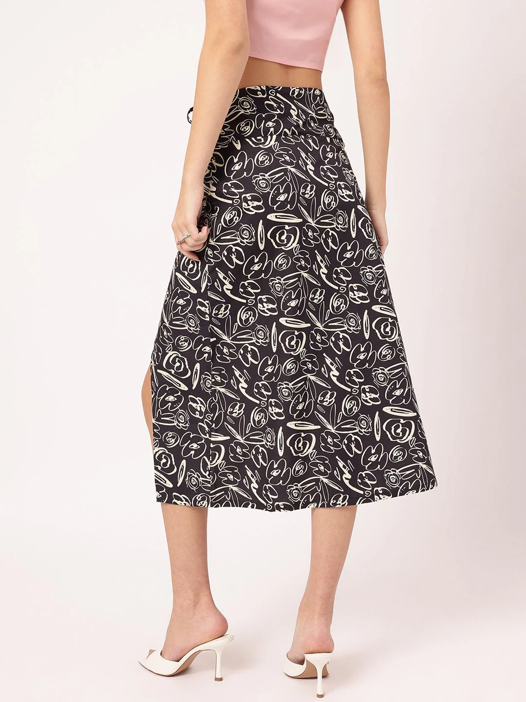 DressBerry Rose Revival Wrap-Style Skirt - Image 4
