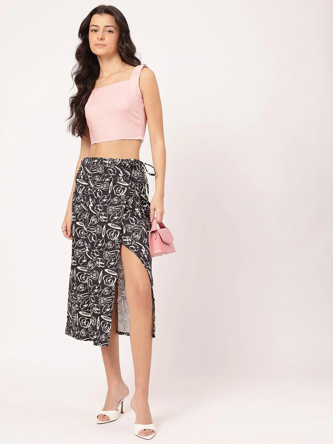 DressBerry Rose Revival Wrap-Style Skirt - Image 6