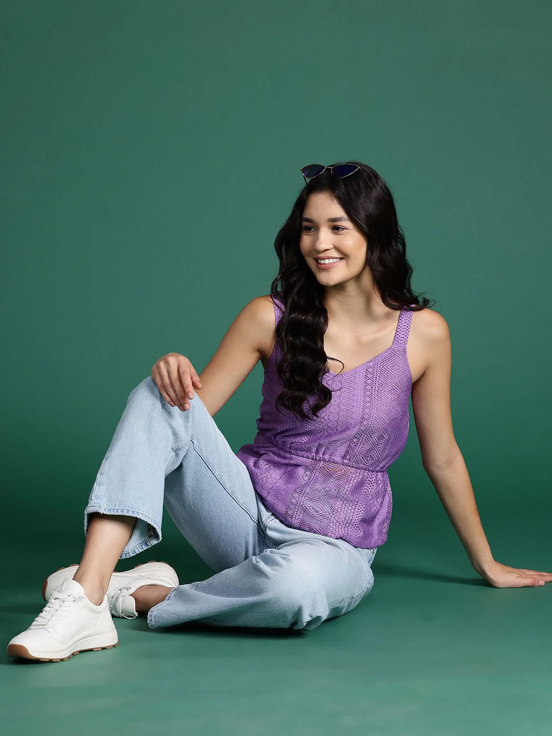 DressBerry Self-Designed Lace Inserted Cinched Waist Top - Image 4