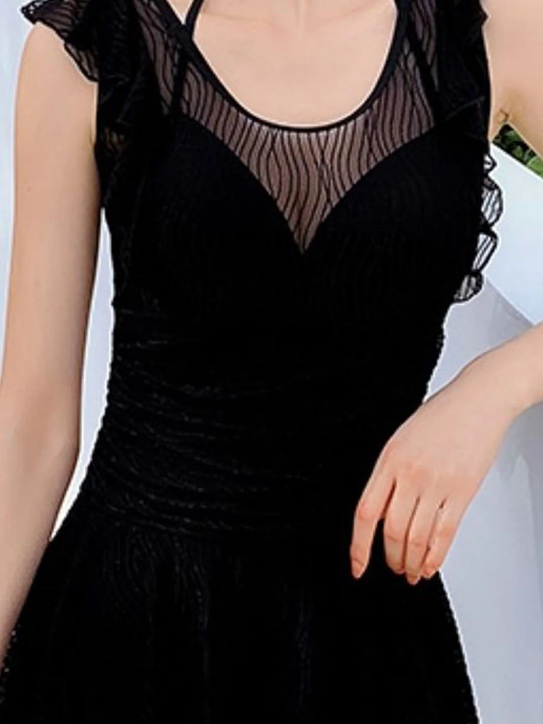 DressBerry Shoulder Straps Round Neck Swimming Dress - Image 4