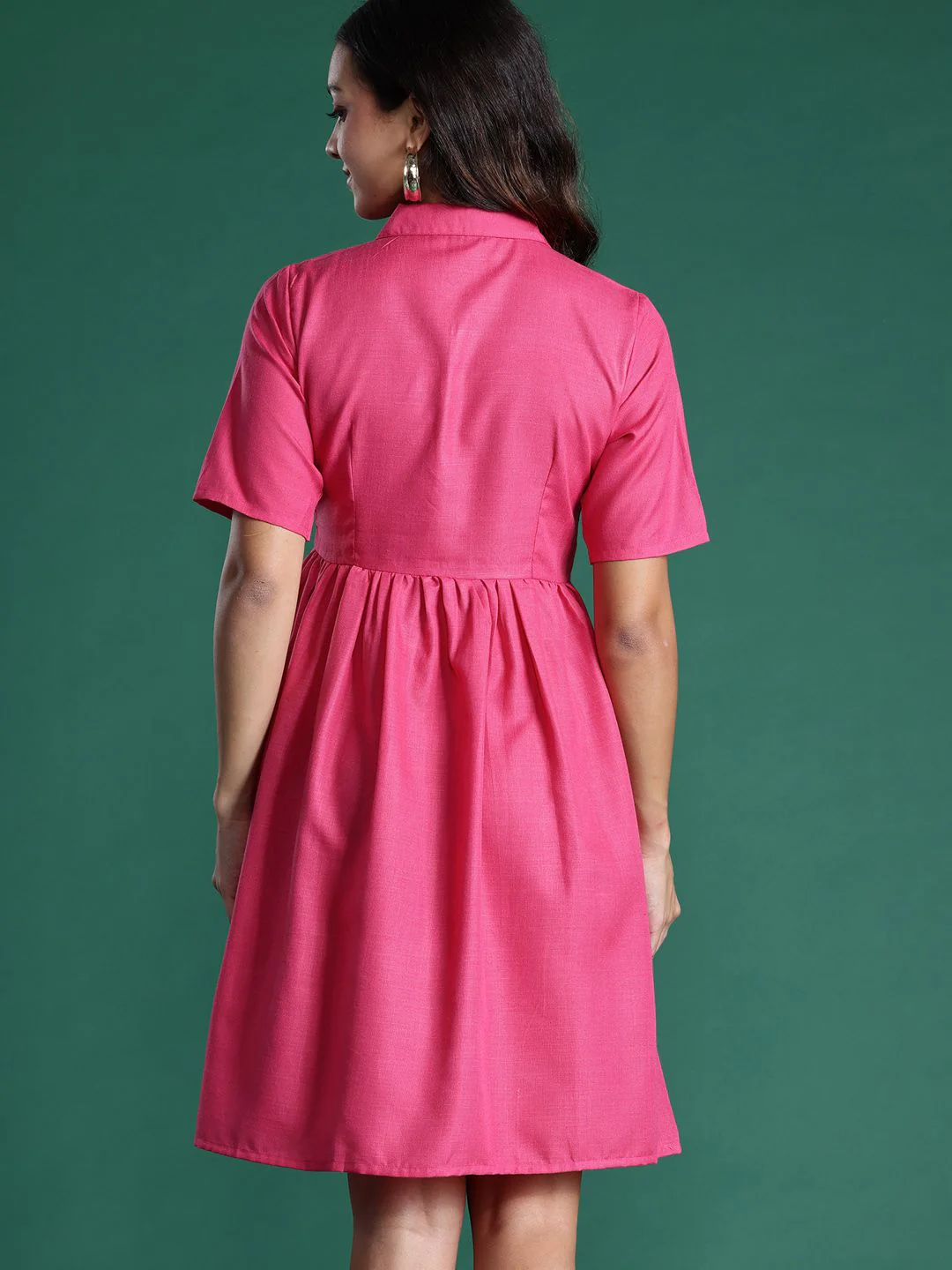 DressBerry Solid A-Line Dress - Image 4