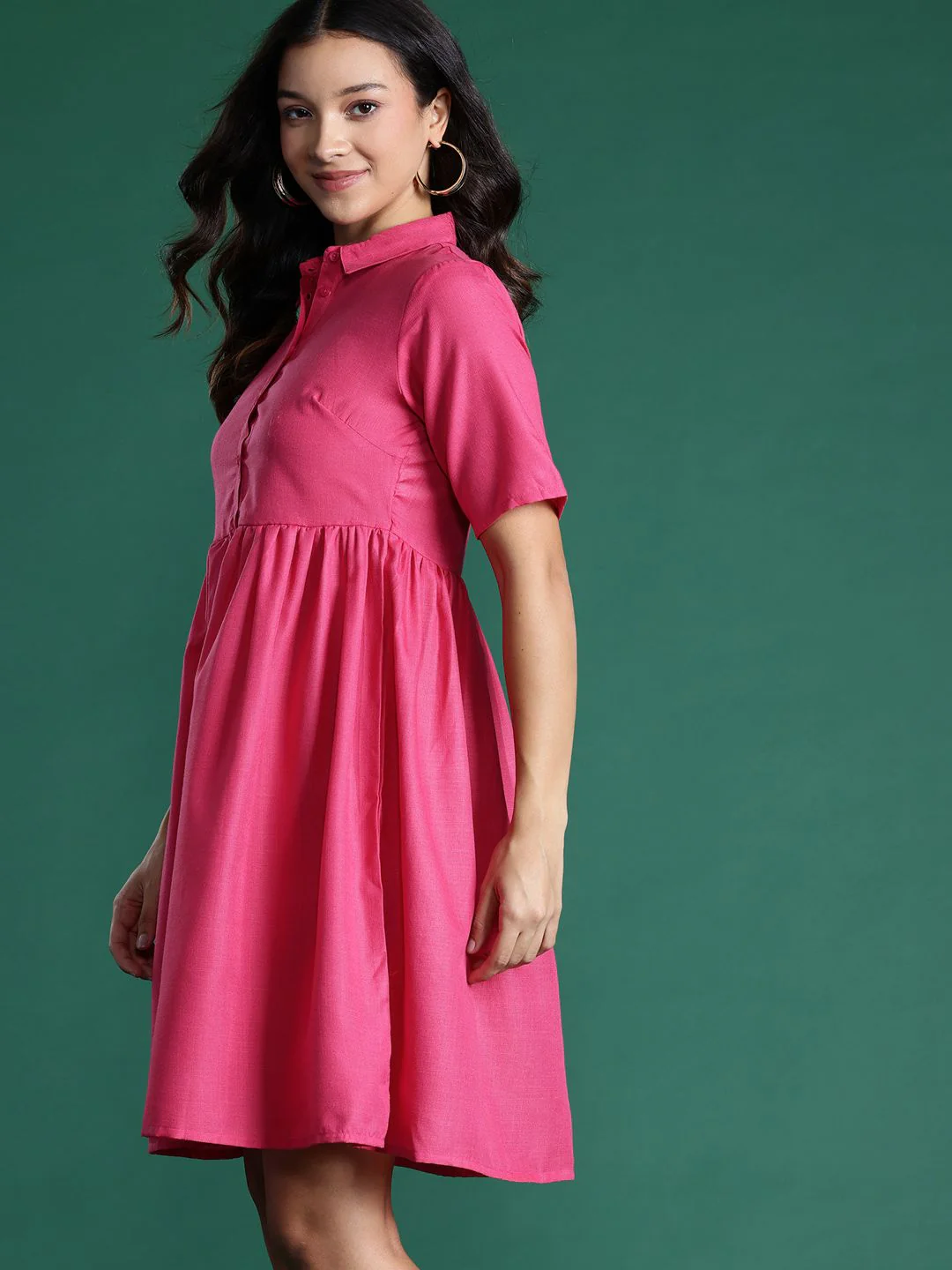 DressBerry Solid A-Line Dress - Image 5
