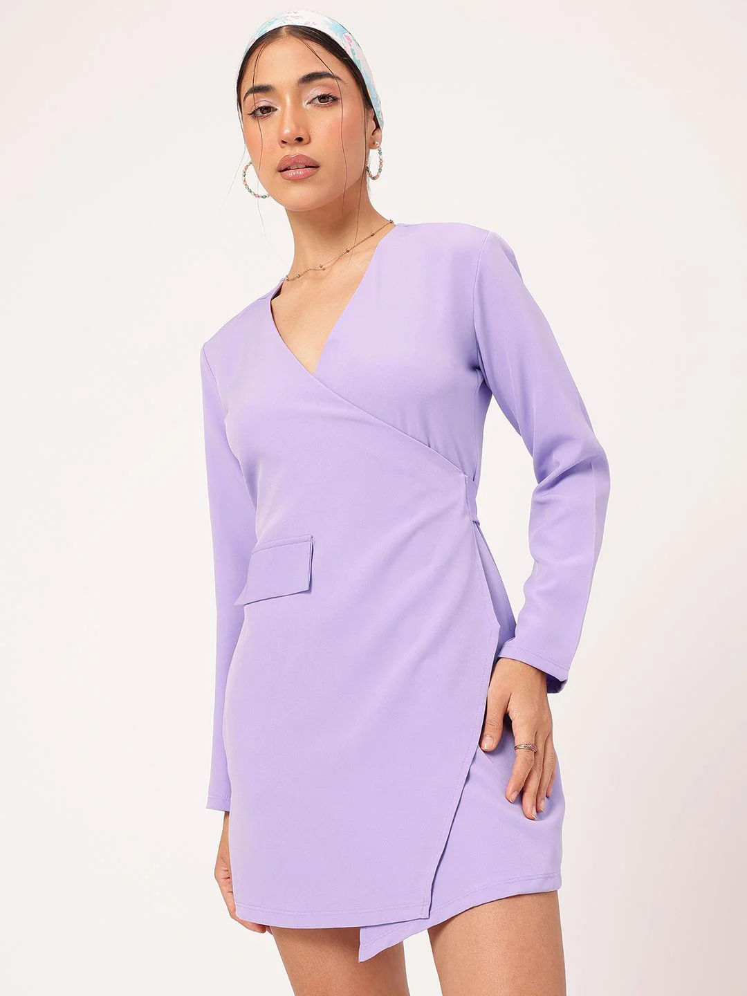 DressBerry Stylish Bossy-Babe Wrap Mini Dress - Image 3