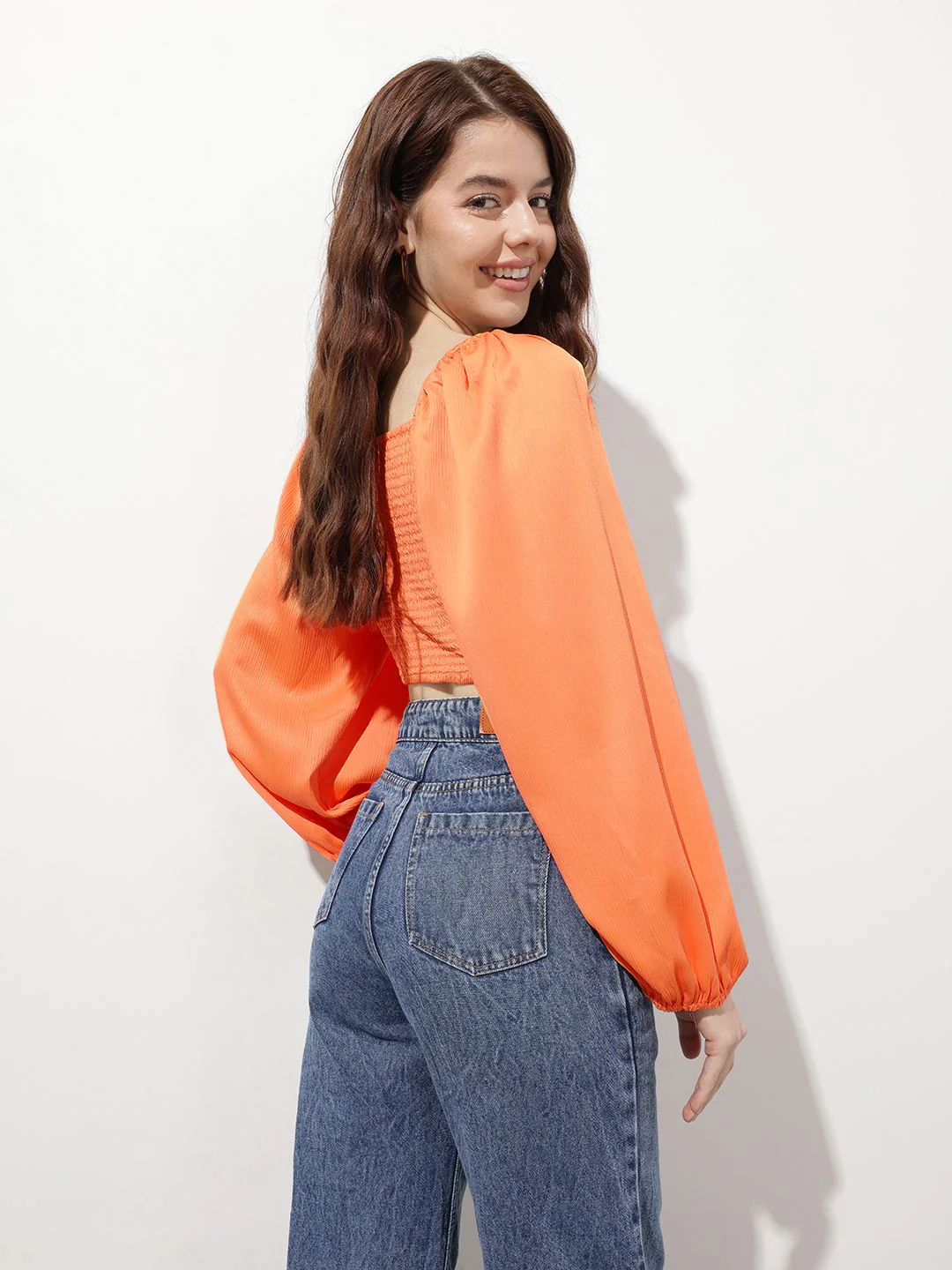 DressBerry Sun-Kissed Satin Twist-Front Crop Top - Image 2