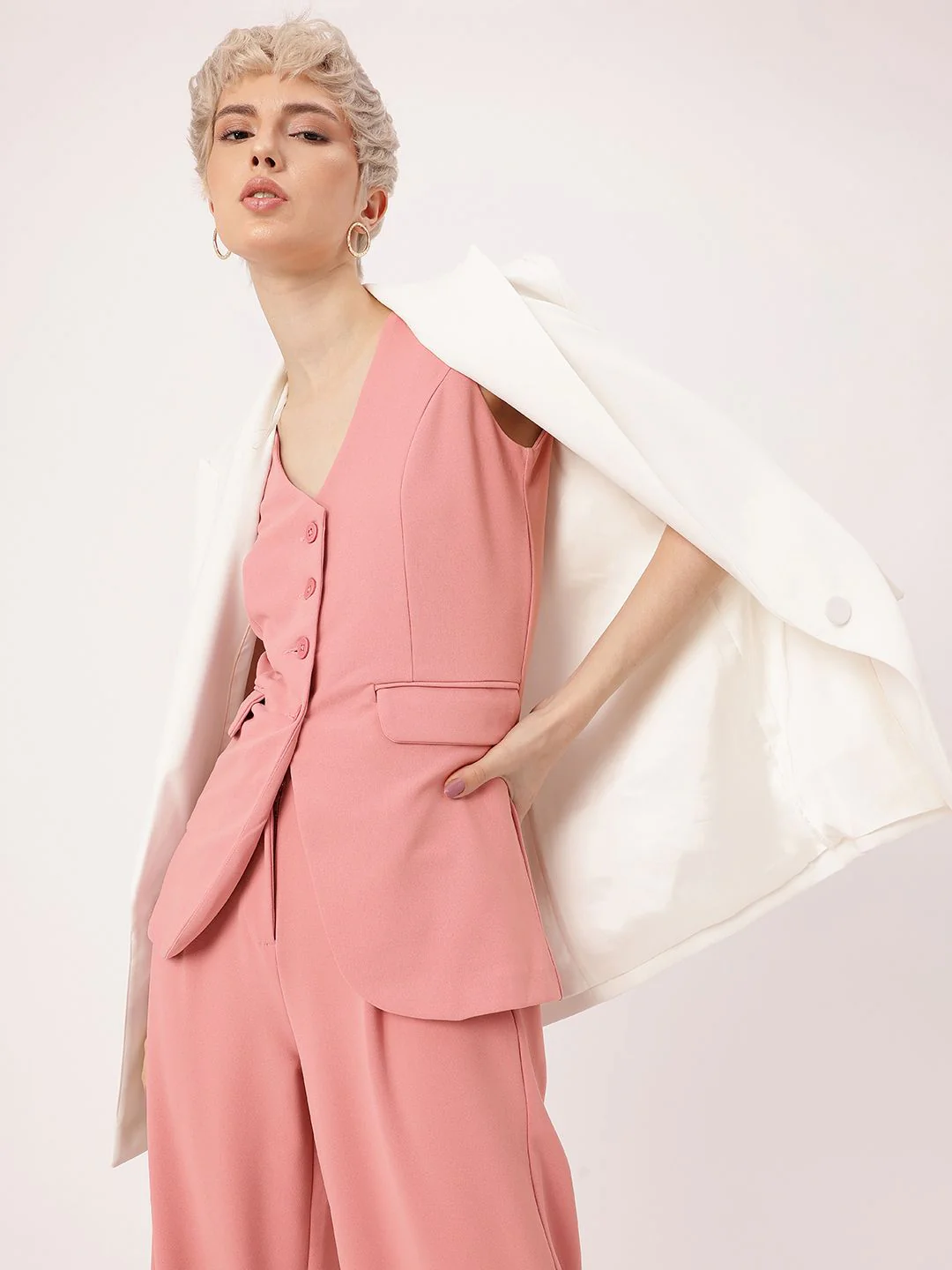 DressBerry Sweet Glamour V-Neck Top & Pleated Trousers Co-Ords - Image 5