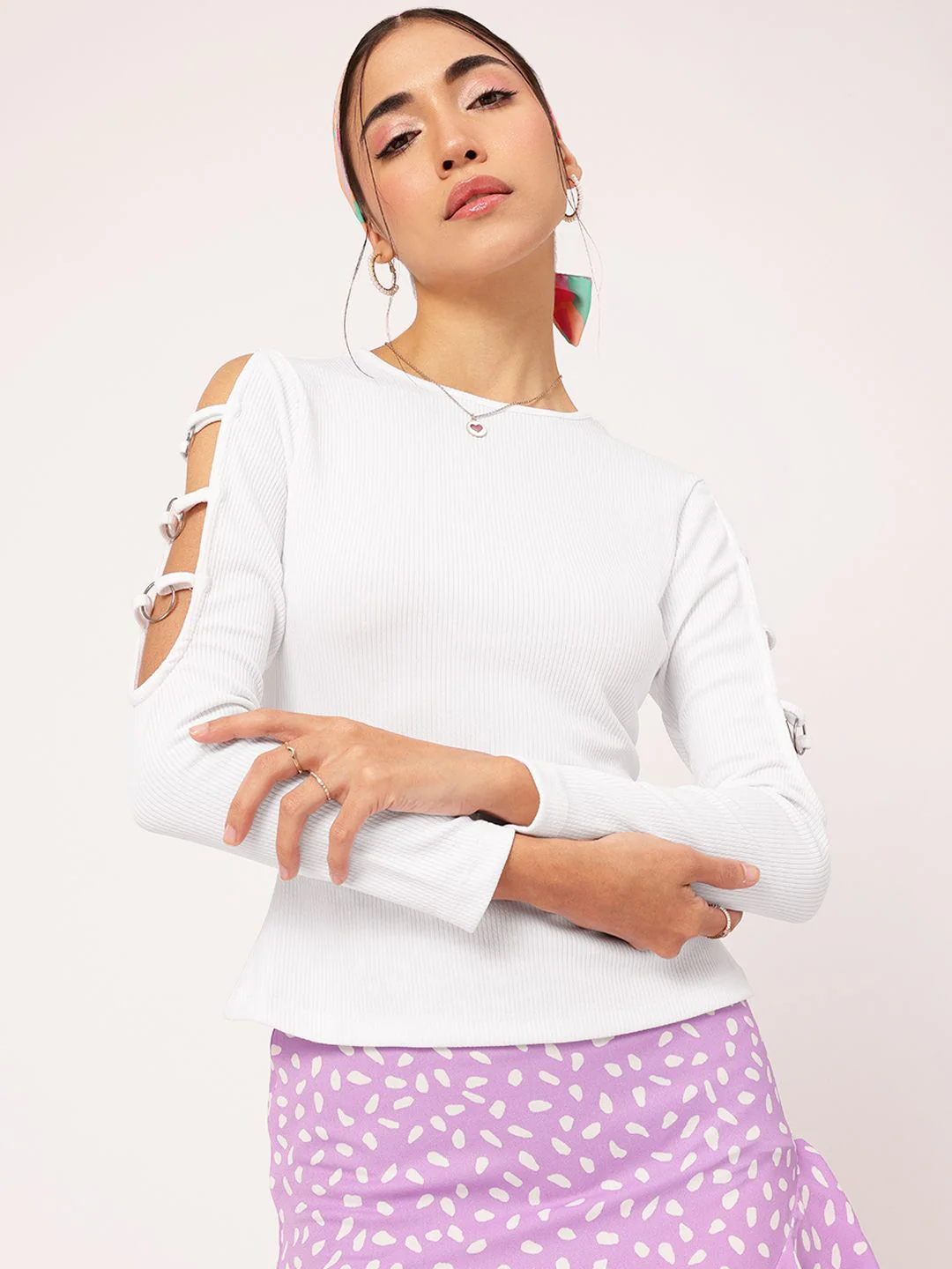 DressBerry Sweet Sixteen Cut-Out Ribbed Top
