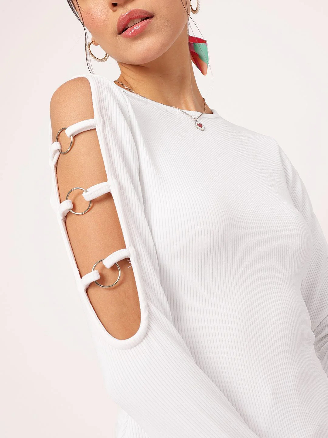 DressBerry Sweet Sixteen Cut-Out Ribbed Top - Image 2
