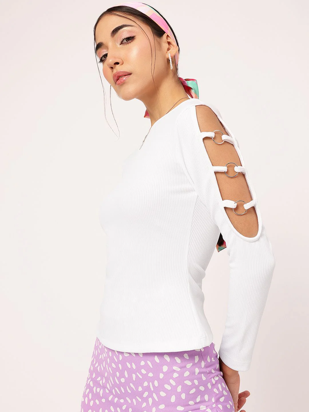 DressBerry Sweet Sixteen Cut-Out Ribbed Top - Image 3