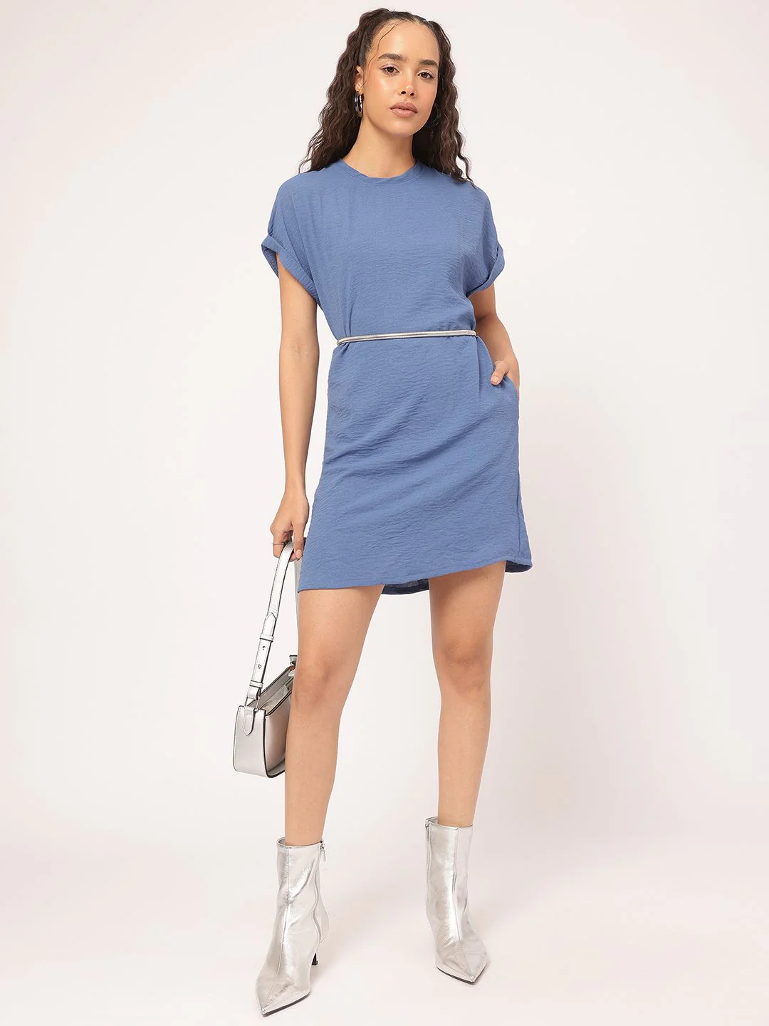 DressBerry Tender Textured T-Shirt Mini Dress - Image 6