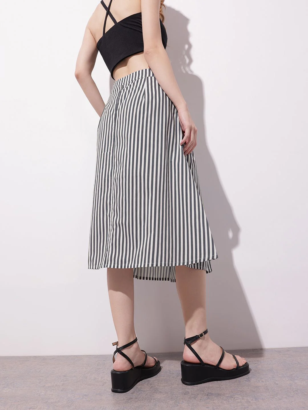 DressBerry The Y2K Stripe Remix Angular Accents Midi Skirt - Image 6