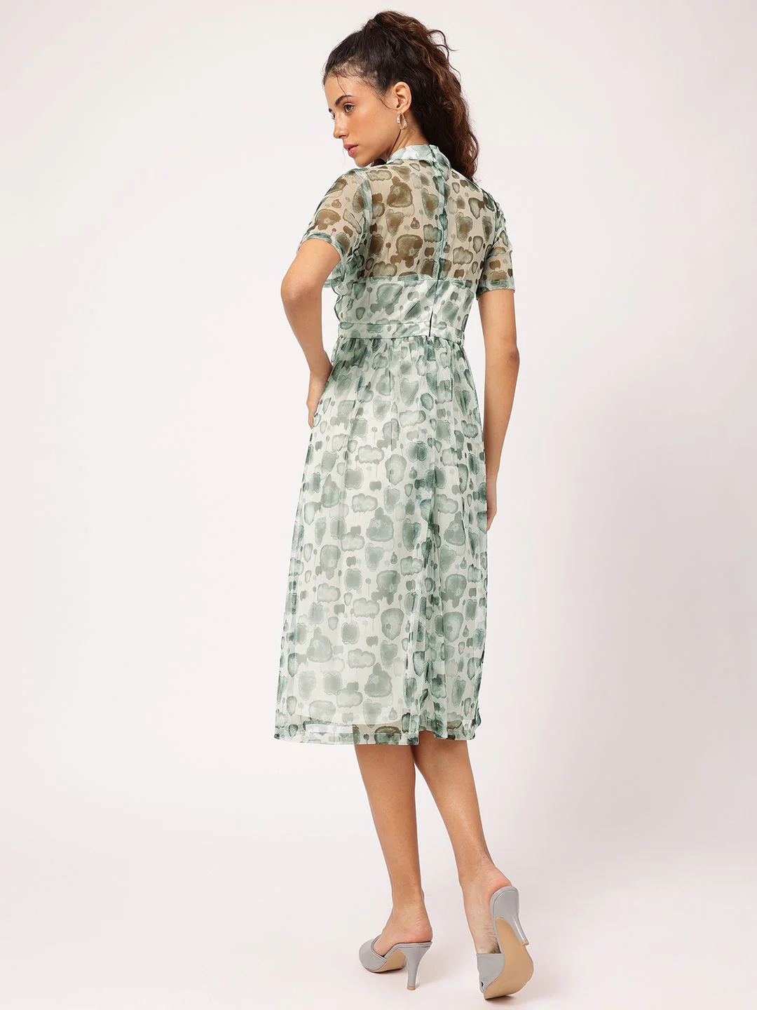 DressBerry Understated Inked Elegance Fit 'N' Flow Dress - Image 4