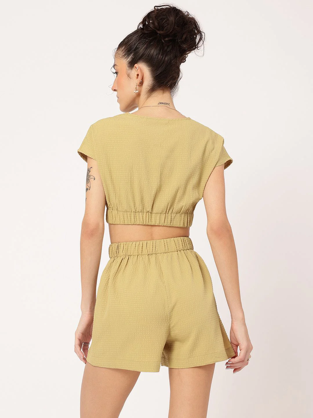 DressBerry Urban Boho Cropped Twisted Seersucker Co-Ords - Image 6