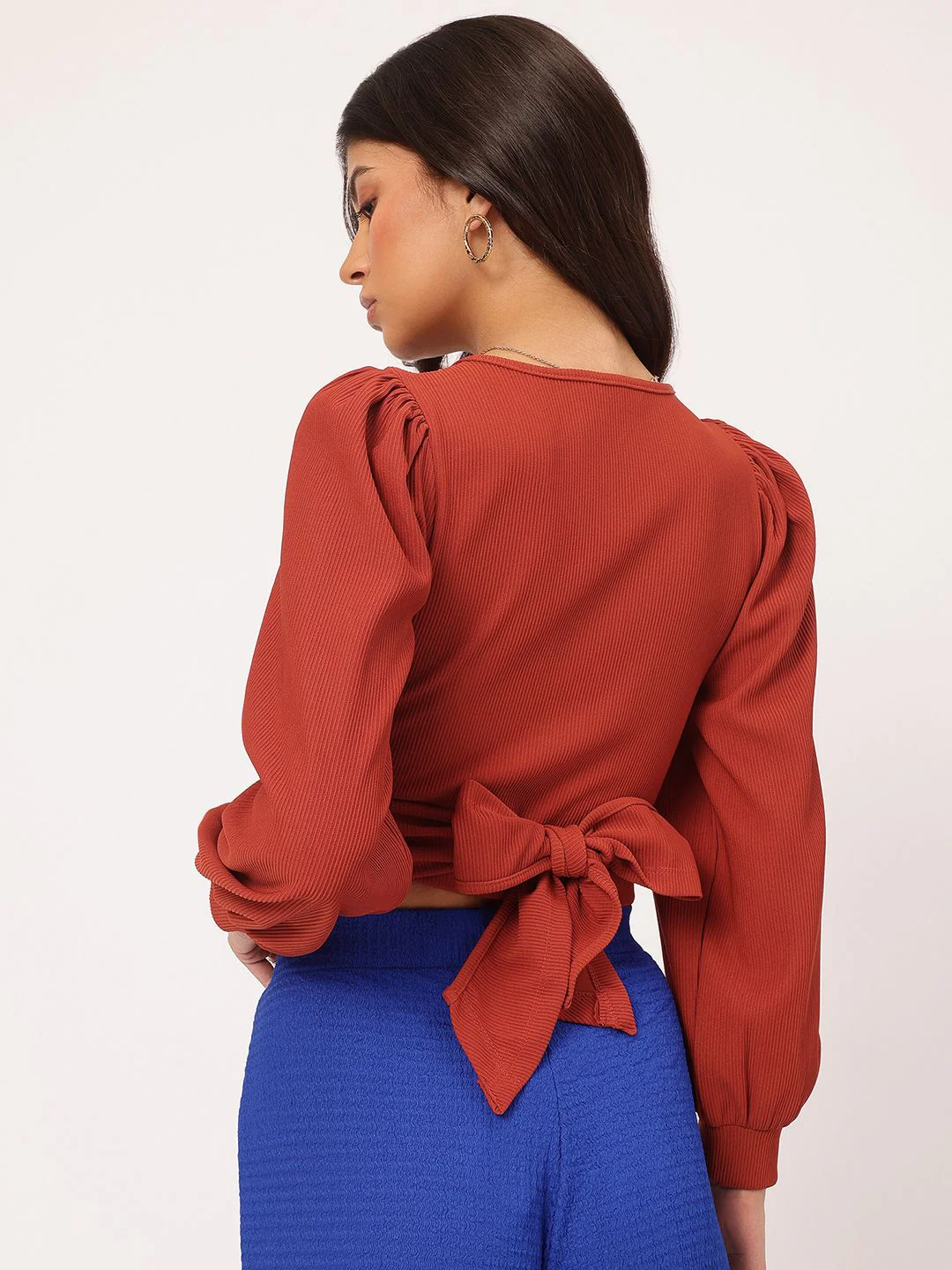 DressBerry Urban Wrap-Up Ribbed Crop Top - Image 4