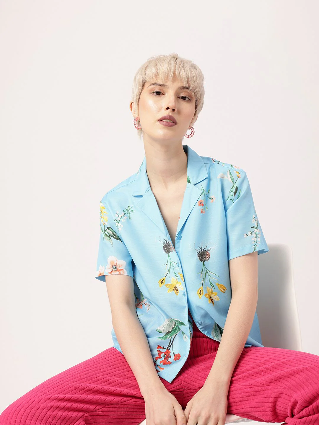 DressBerry Vacation Ready In Floral Elegance Printed Shirt - Image 5