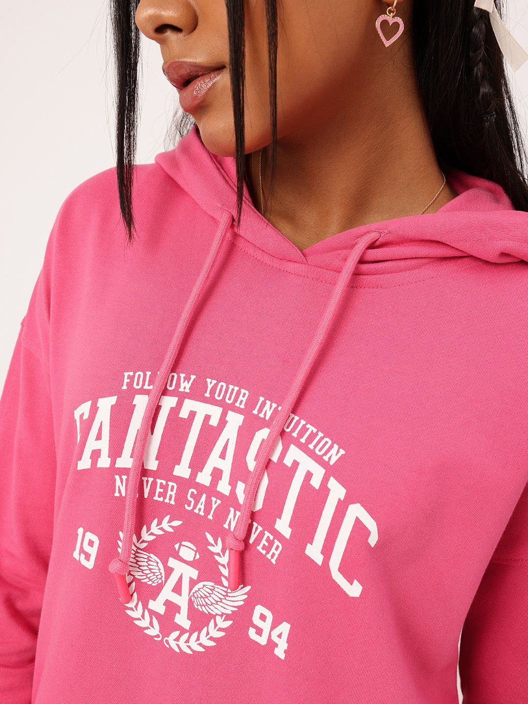 DressBerry Varsity Cool Printed Hooded T-shirt Dress - Image 3