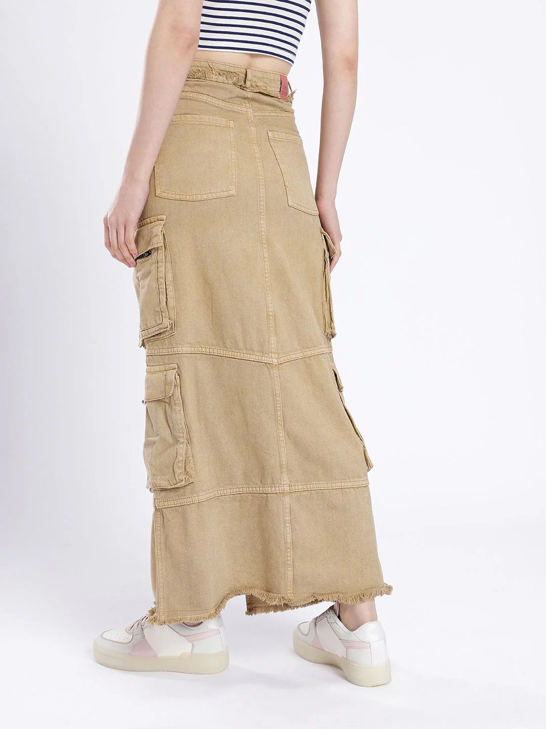 DressBerry Versatile Vogue Cargo Style Denim Maxi Skirt - Image 2