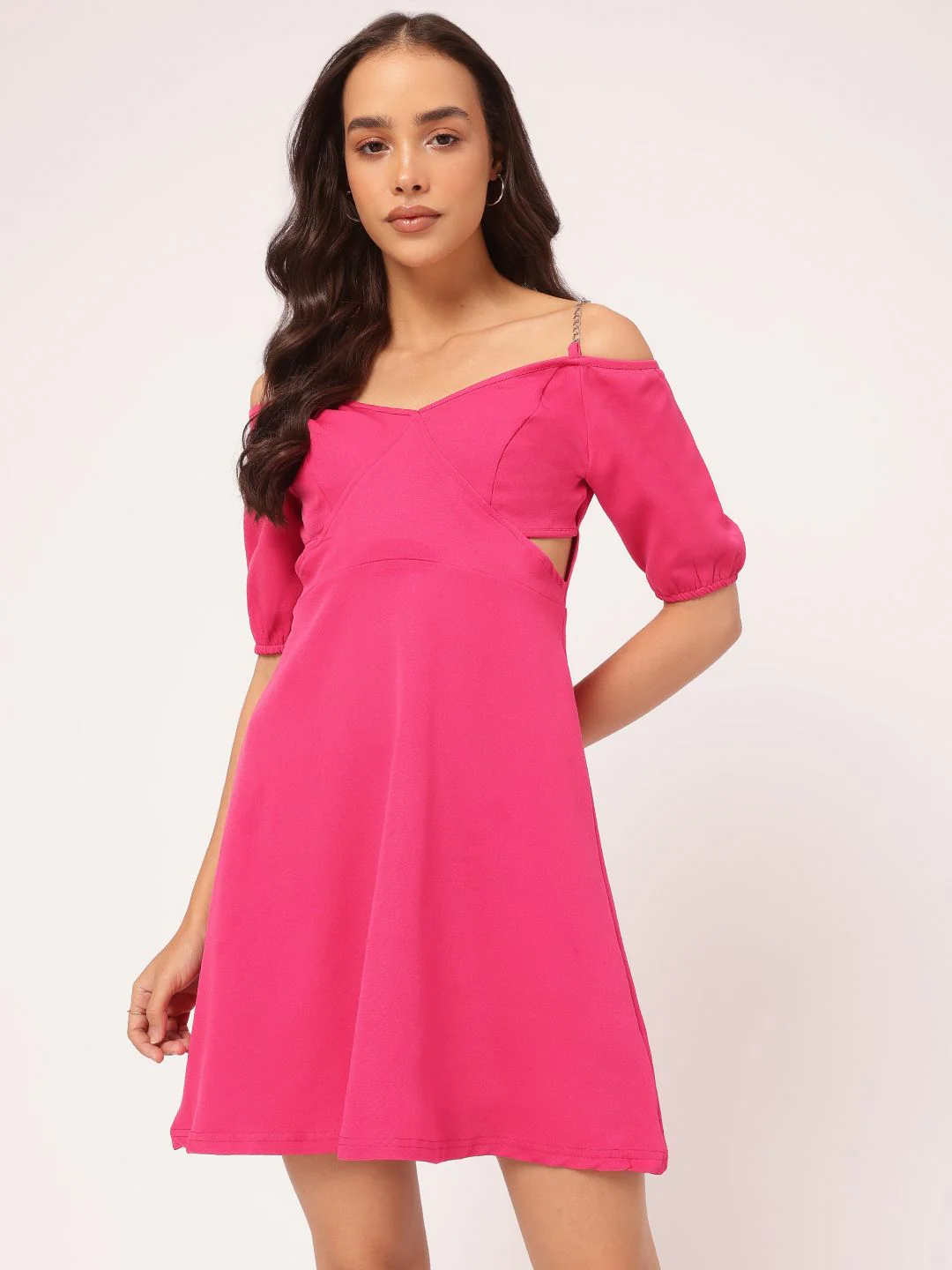 DressBerry Vibrant Vibes Cut Outs and Chain Detail A-Line Dress - Image 2