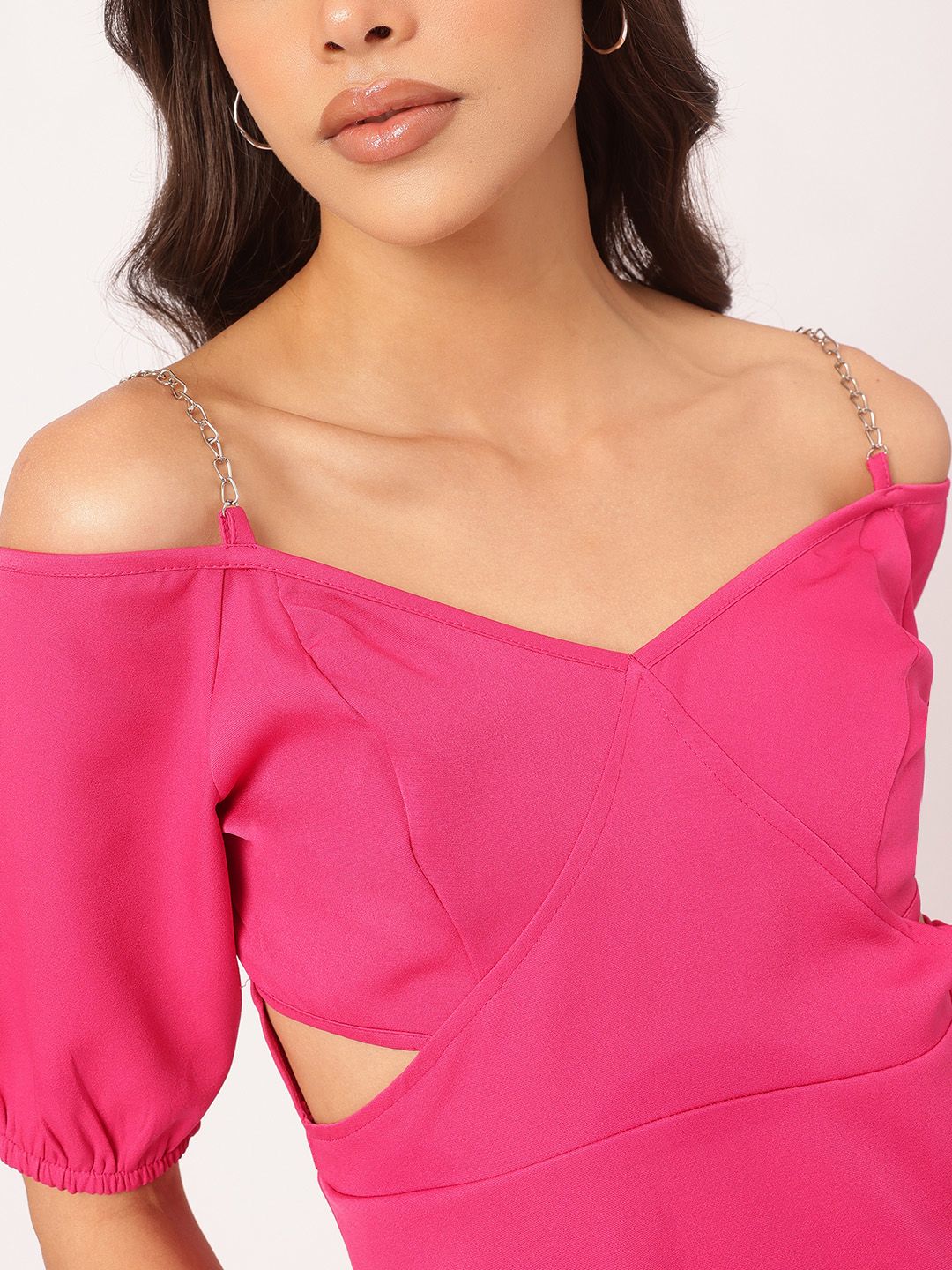 DressBerry Vibrant Vibes Cut Outs and Chain Detail A-Line Dress - Image 3