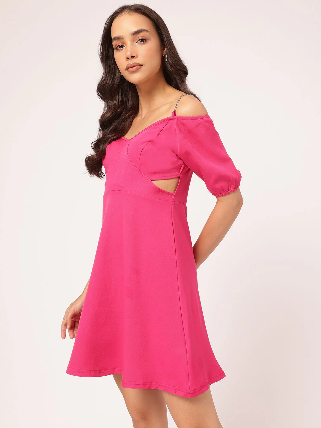 DressBerry Vibrant Vibes Cut Outs and Chain Detail A-Line Dress - Image 5