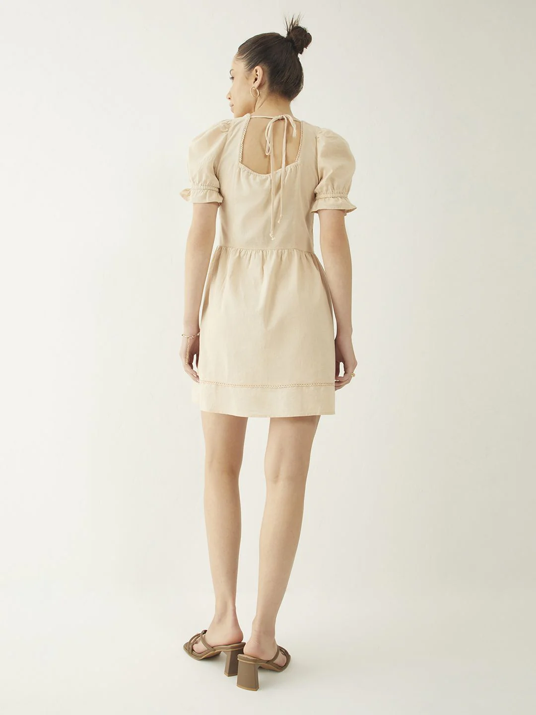 DressBerry Vintage Vibes Lace Inserts Fit & Flare Mini Dress - Image 5