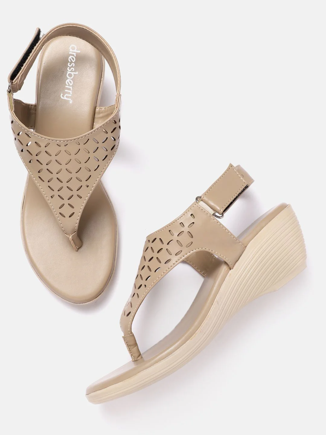 DressBerry Wedge Heel with Laser Cuts - Image 2
