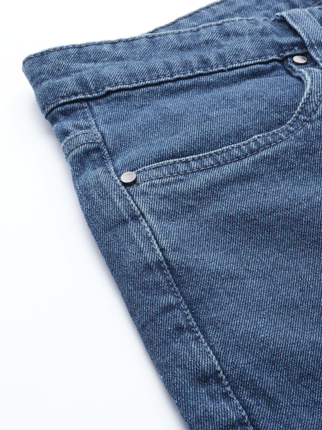 DressBerry Women Blue Bootcut High-Rise Mildly Distressed Stretchable Jeans - Image 6