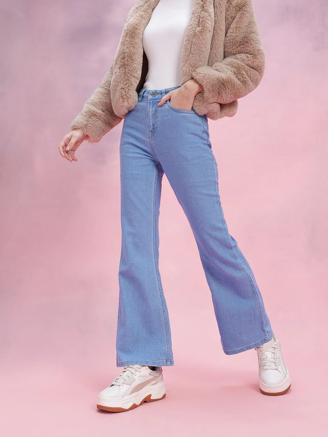 DressBerry Women Bootcut High-Rise Stretchable Jeans