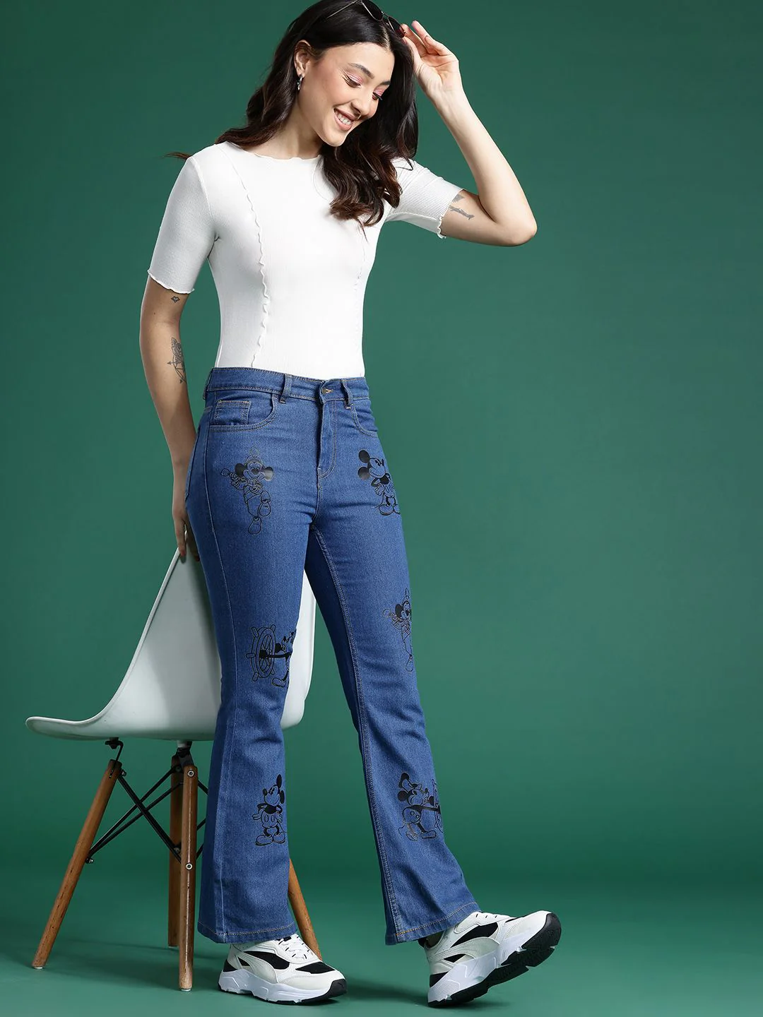 DressBerry Women Bootcut Printed Jeans - Image 5