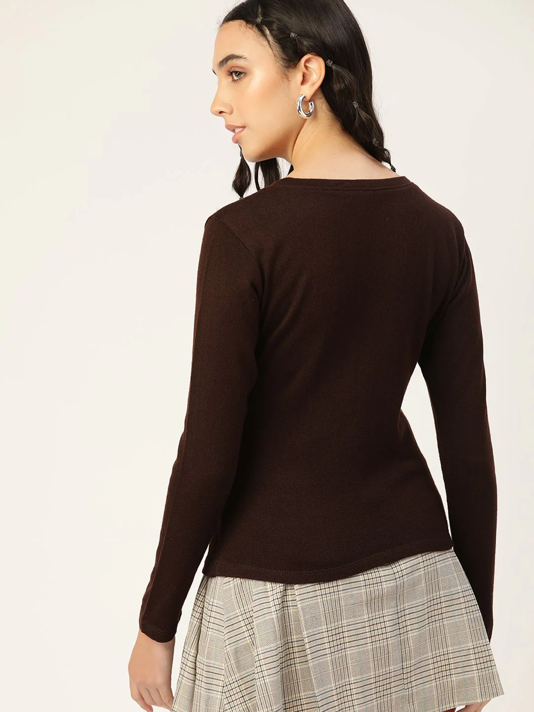 DressBerry Women Brown Solid Pullover - Image 5