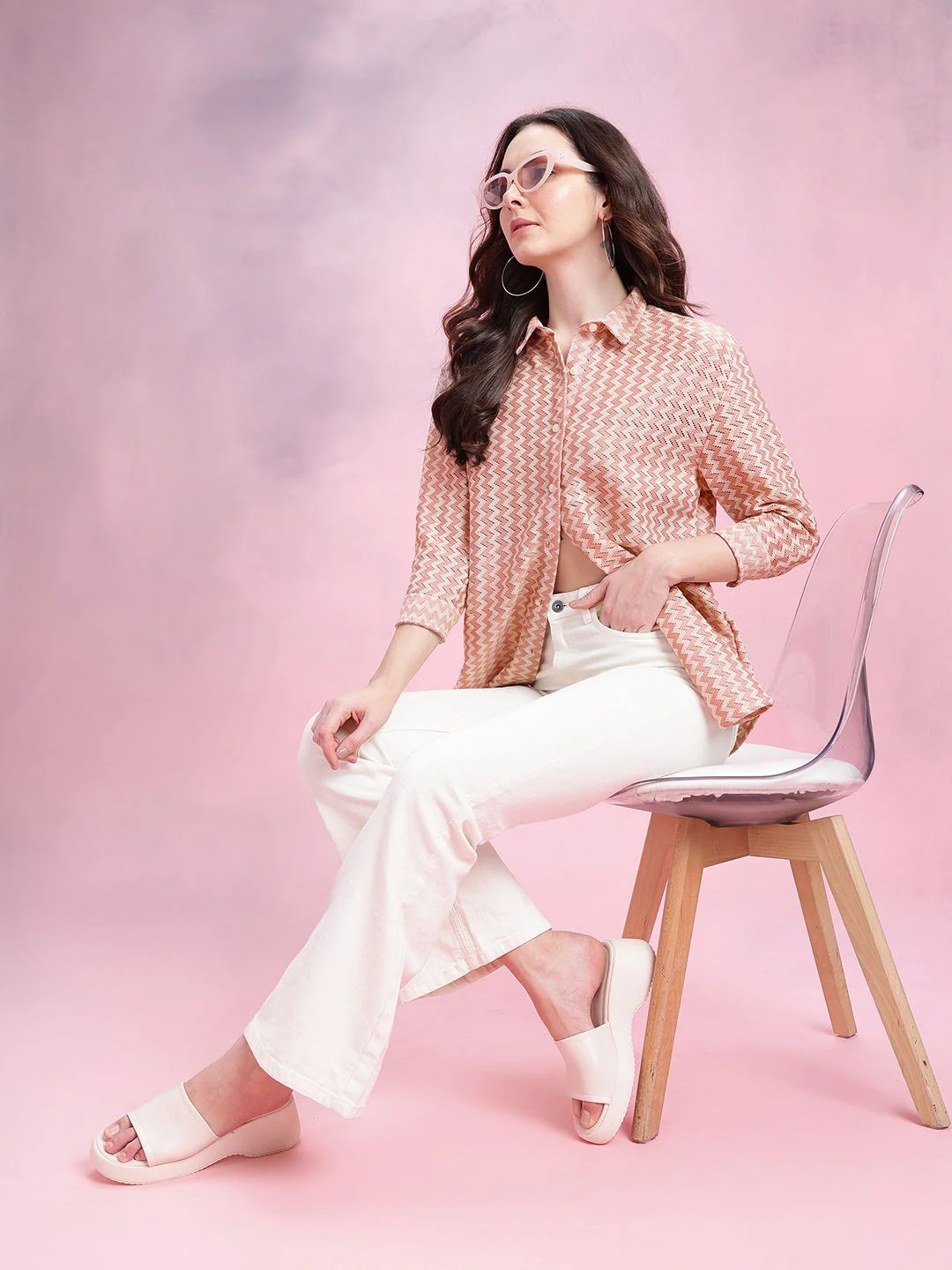 DressBerry Women Chevron Opaque Casual Shirt - Image 6